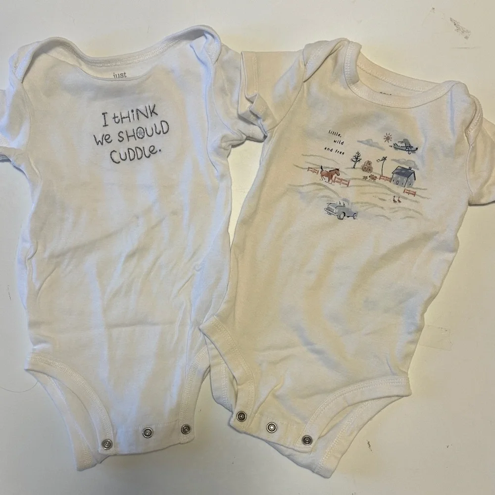 Carter's White /Cream Baby Bodysuit Duo